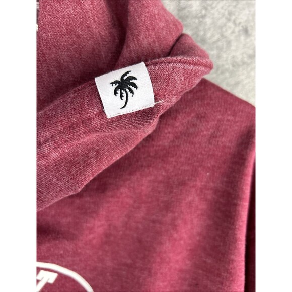 Pop Surf Women Large Red Crop Hoodie Santa Monica CA Logo Beach Sweatshirt - Picture 5 of 9